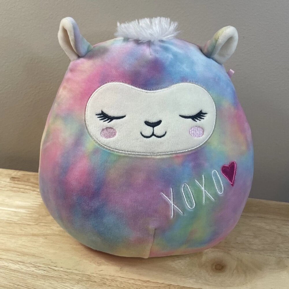 Easter Colors Squishmallows 8” Leslie Tie-Dyed Llama Plush XOXO